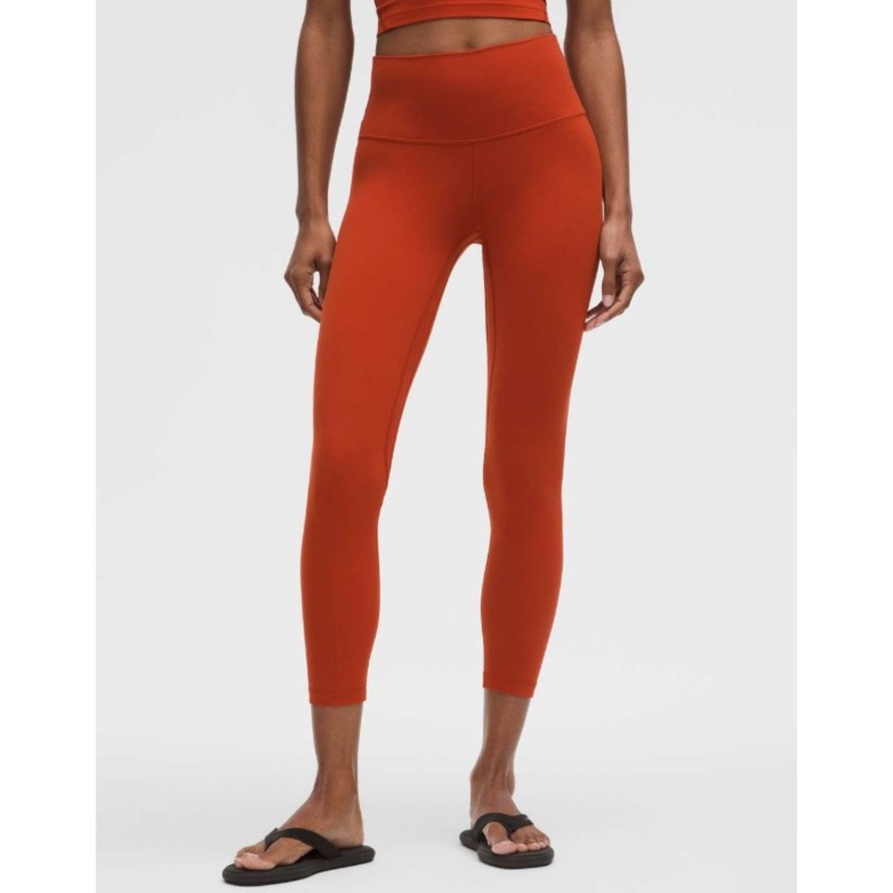 Lululemon Wunder Under High Rise Crop Leggings Red Teracota 21 Inseam Yoga Pants
